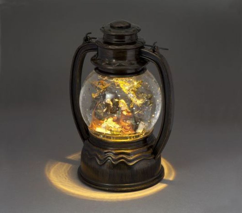 B/O 19.7cm Water Round Lantern Nativity