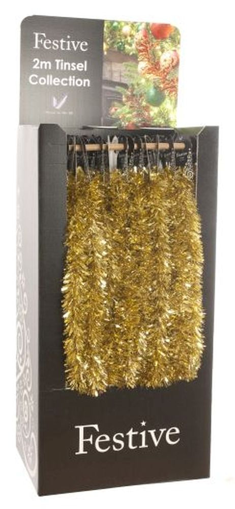 200cm x 7.5cm gold chunky / fine tinsel