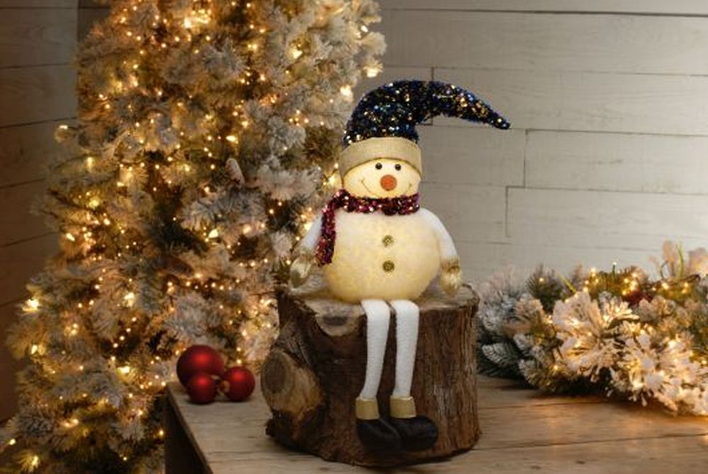 74cm bo lit dangly legs sequin snowman