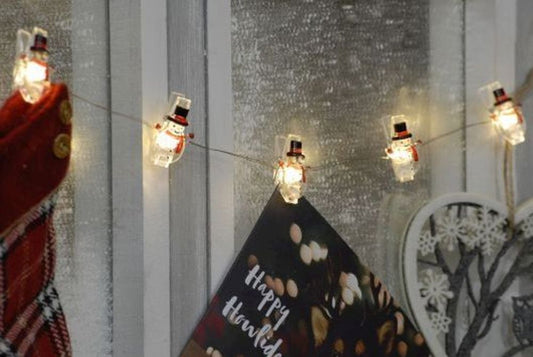 10 bo dewdrop snowman peg lights