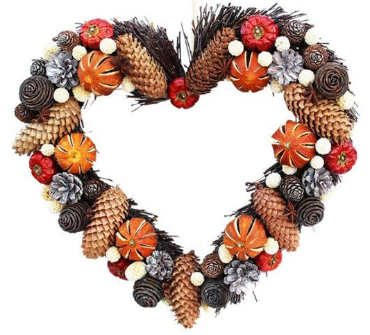 Winter Cone Heart Wreath - 28cm